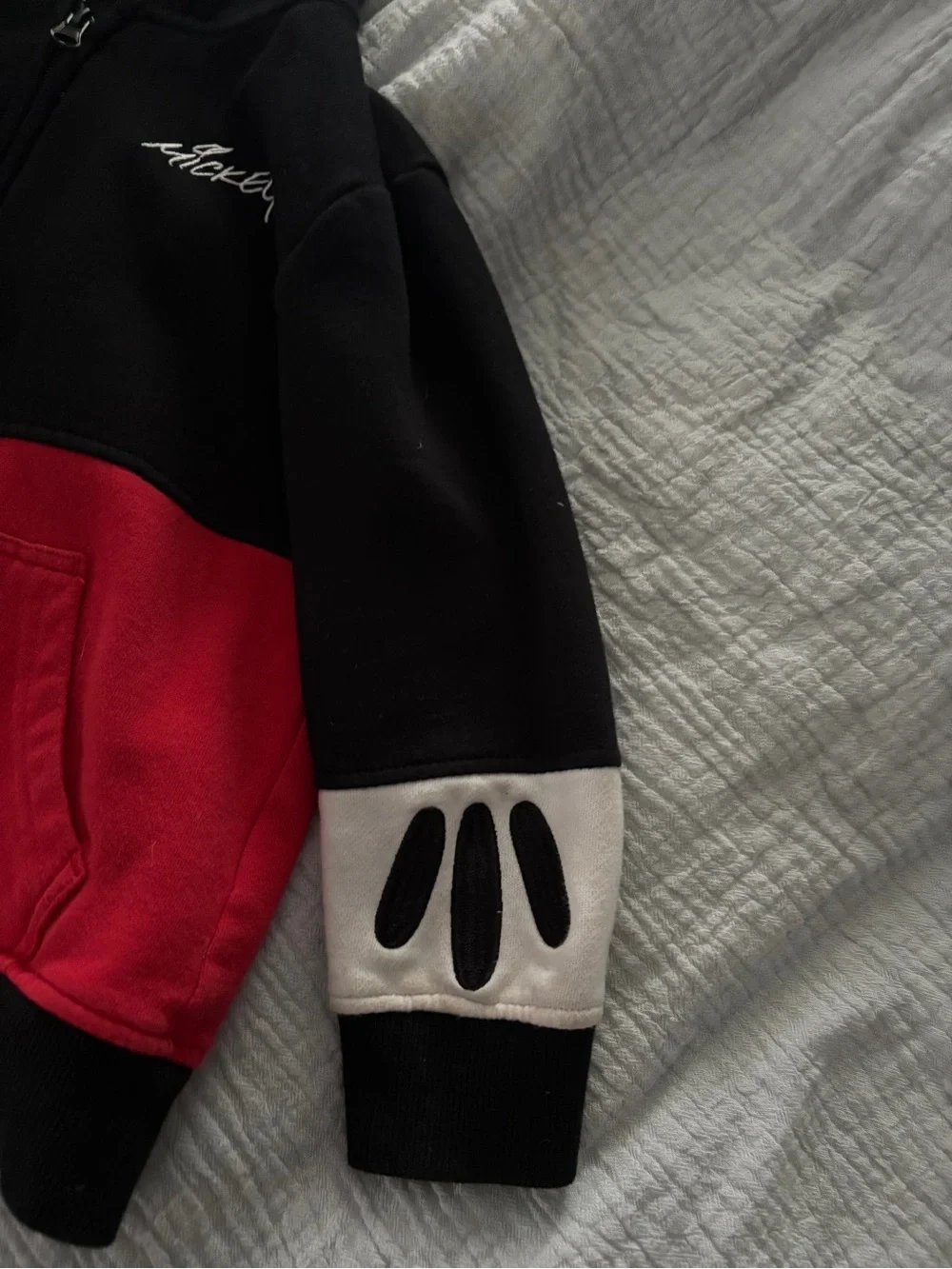 Disney Black and Red Zip-Up Hoodie